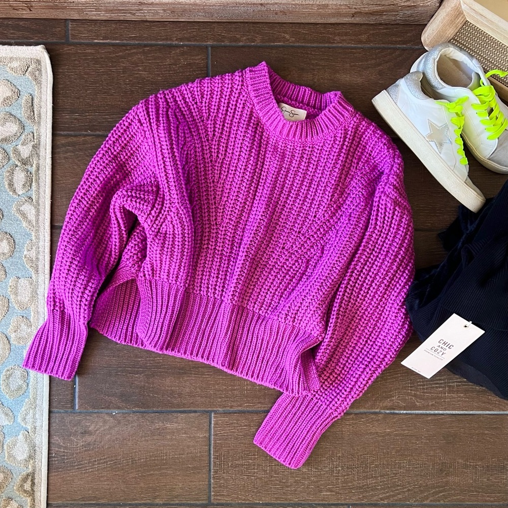New Jessica Simpson Rasberry cropped sweater S
